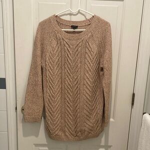 Talbots Beige Cable Knit Sweater (Extra long, Medium)